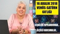 16 Aralık 2018 Venüs ve Satürn 60 Derecelik Açısının Etkileri