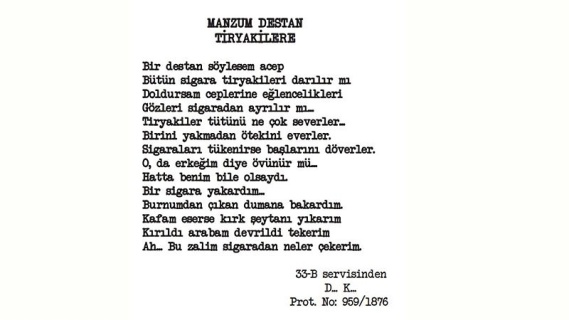 Manzum Destan Tiryakilere
