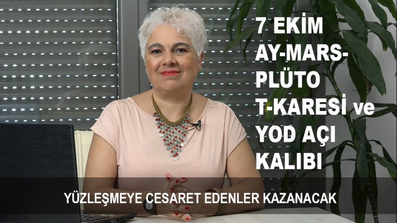 7 Ekim Ay-Mars-Plüto T-Karesi ve YOD Açı Kalıbı